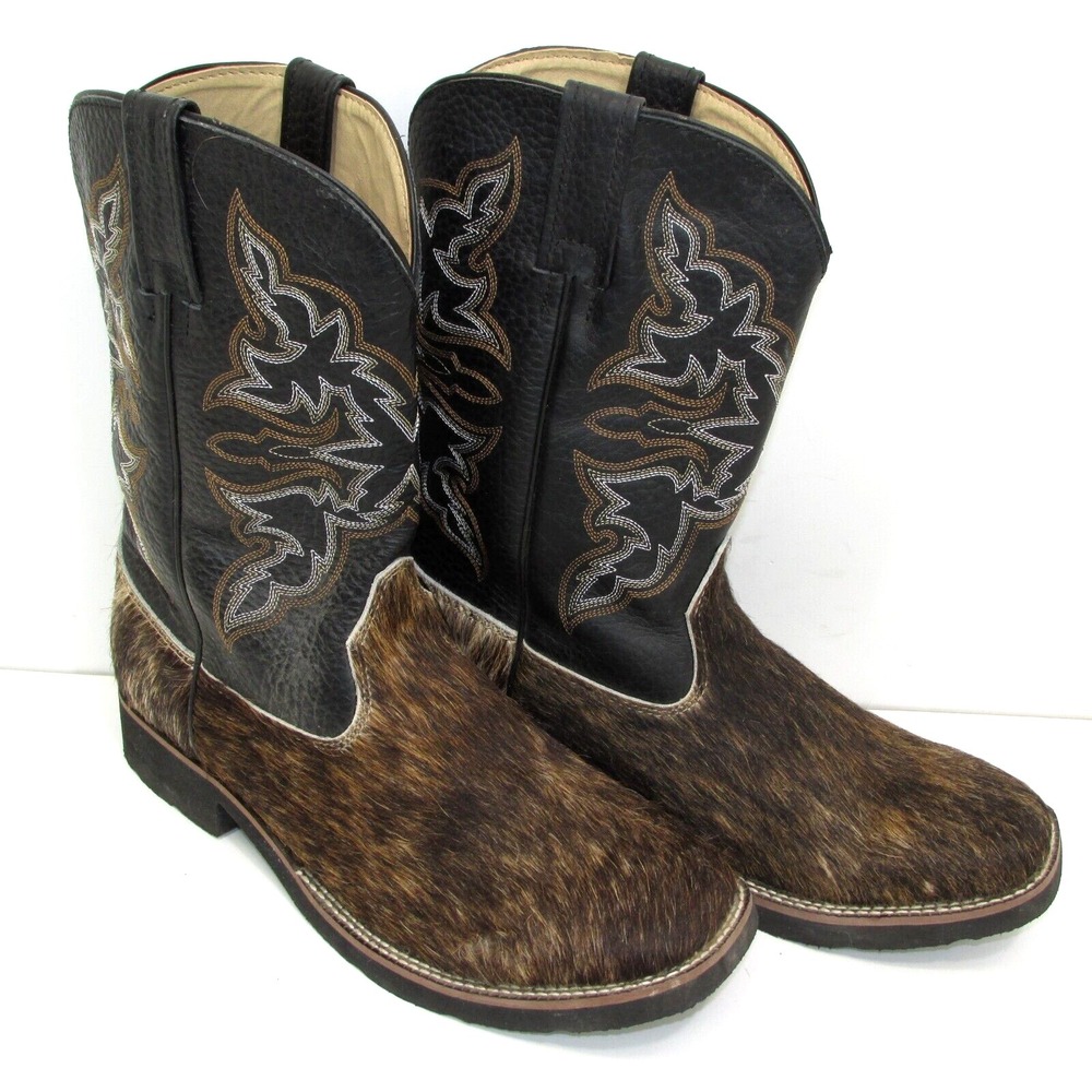 Roper Hair On Hide Black Shaft Square Toe Western Boot- Woman's S8.5 SIZE